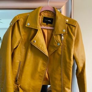 Fashionnova Yellow leather jacket